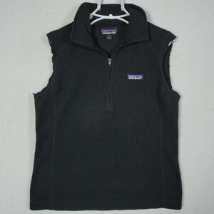 Patagonia Better Sweater 1/4 Zip Fleece Vest Black Womens Small 26278 - READ